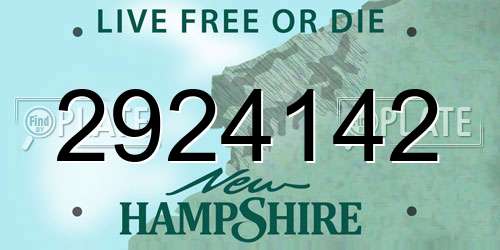 2924142 New Hampshire License Plate