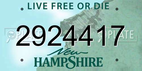 2924417 New Hampshire License Plate