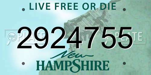 2924755 New Hampshire License Plate