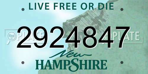 2924847 New Hampshire License Plate