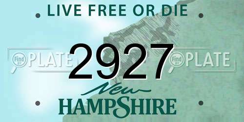 2927 New Hampshire License Plate