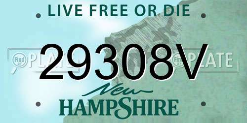 29308V New Hampshire License Plate