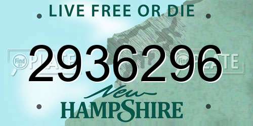 2936296 New Hampshire License Plate