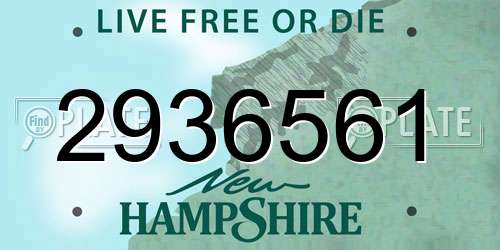 2936561 New Hampshire License Plate