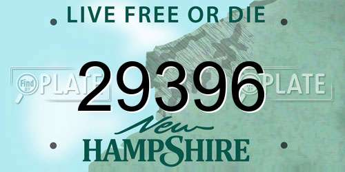 29396 New Hampshire License Plate