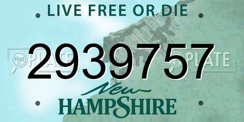 2939757 New Hampshire License Plate