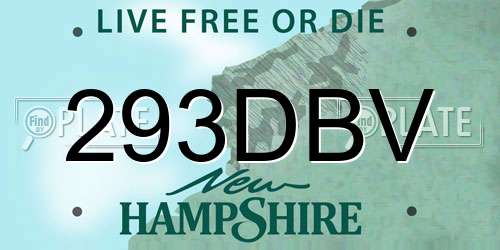 293DBV New Hampshire License Plate