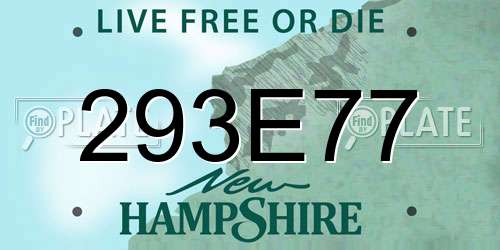 293E77 New Hampshire License Plate