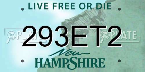 293ET2 New Hampshire License Plate
