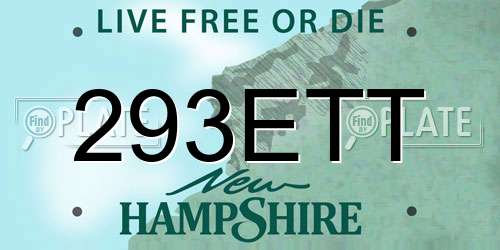 293ETT New Hampshire License Plate