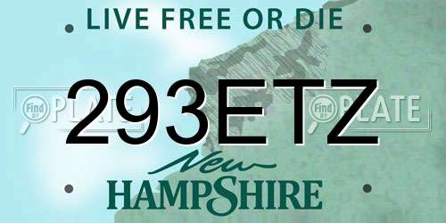 293ETZ New Hampshire License Plate
