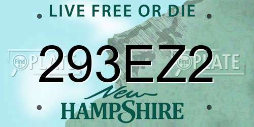 293EZ2 New Hampshire License Plate