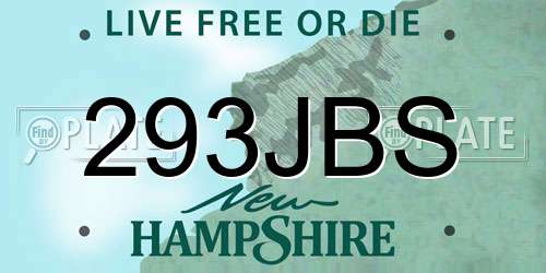 293JBS New Hampshire License Plate