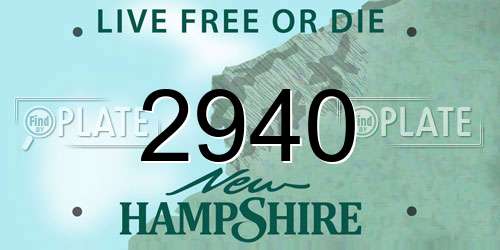 2940 New Hampshire License Plate