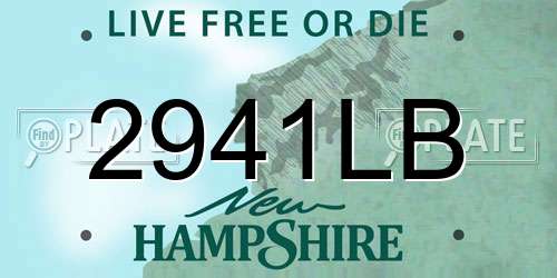 2941LB New Hampshire License Plate