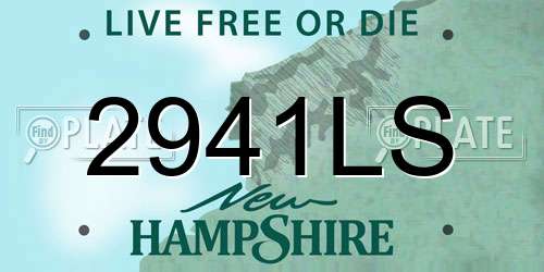 2941LS New Hampshire License Plate