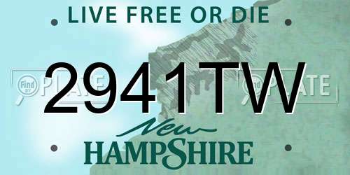 2941TW New Hampshire License Plate