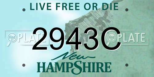 2943C New Hampshire License Plate