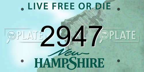 2947 New Hampshire License Plate