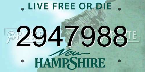 2947988 New Hampshire License Plate