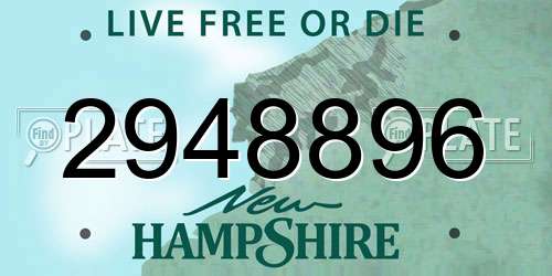 2948896 New Hampshire License Plate