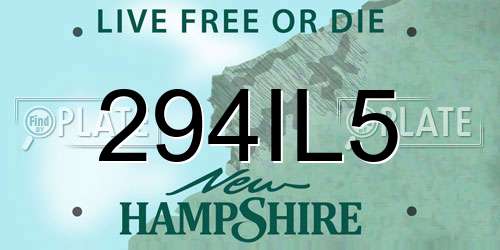 294IL5 New Hampshire License Plate