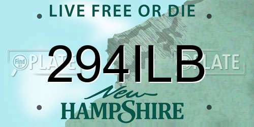 294ILB New Hampshire License Plate