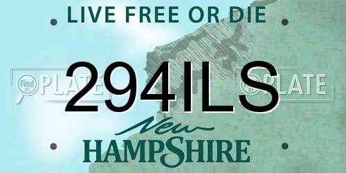 294ILS New Hampshire License Plate