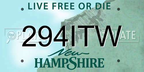 294ITW New Hampshire License Plate