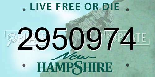 2950974 New Hampshire License Plate