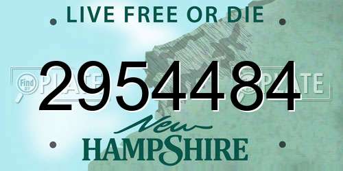2954484 New Hampshire License Plate