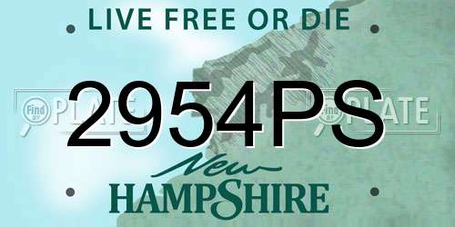 2954PS New Hampshire License Plate