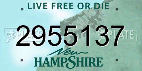 2955137 New Hampshire License Plate