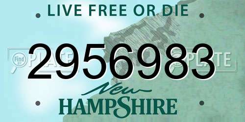 2956983 New Hampshire License Plate