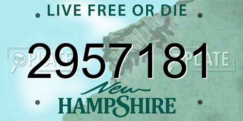 2957181 New Hampshire License Plate