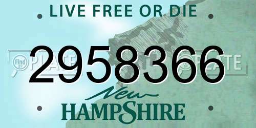 2958366 New Hampshire License Plate