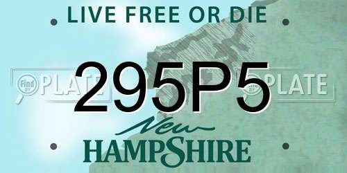 295P5 New Hampshire License Plate