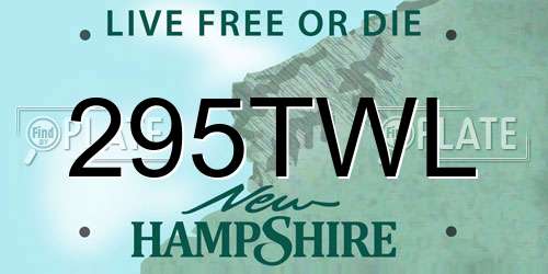 295TWL New Hampshire License Plate