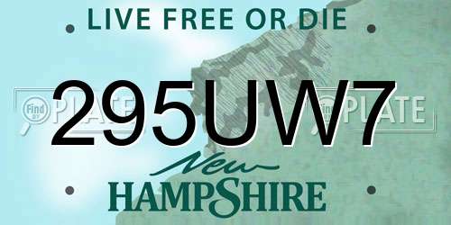 295UW7 New Hampshire License Plate