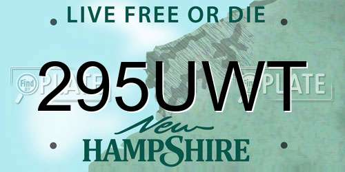 295UWT New Hampshire License Plate