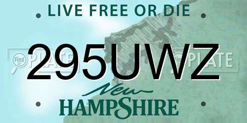 295UWZ New Hampshire License Plate
