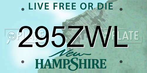 295ZWL New Hampshire License Plate