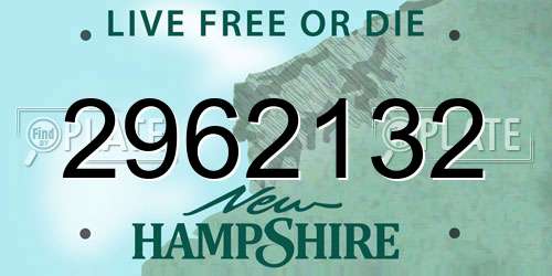 2962132 New Hampshire License Plate