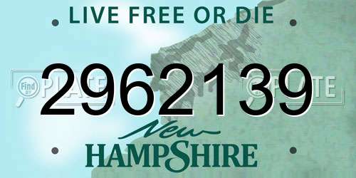2962139 New Hampshire License Plate