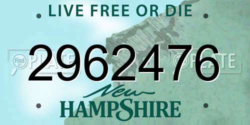 2962476 New Hampshire License Plate