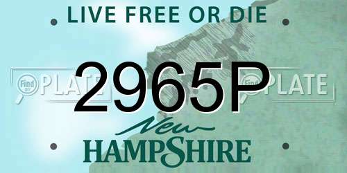 2965P New Hampshire License Plate