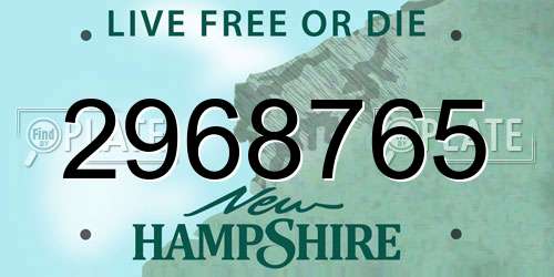 2968765 New Hampshire License Plate