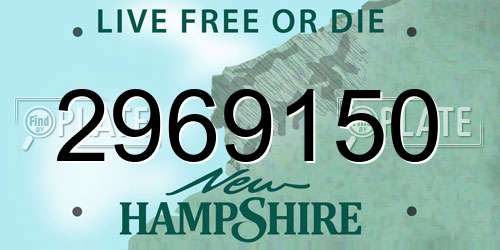 2969150 New Hampshire License Plate
