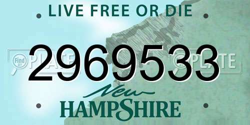 2969533 New Hampshire License Plate