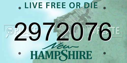 2972076 New Hampshire License Plate